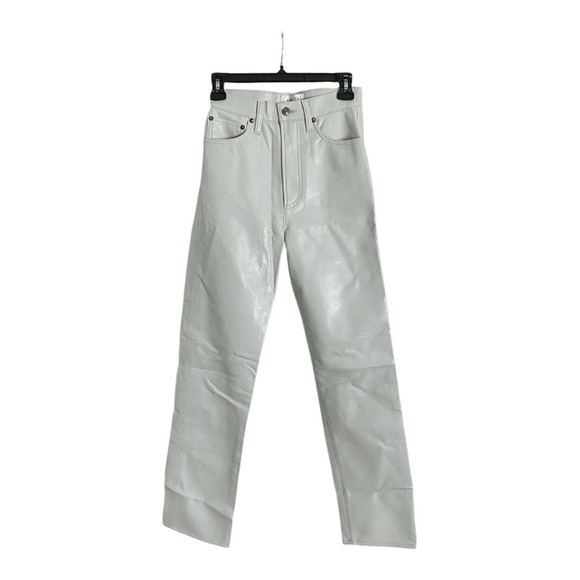 Agolde Recycled Leather Pant 90’s Pinched Waist in Wisp Gray Size 24 - Picture 6 of 11